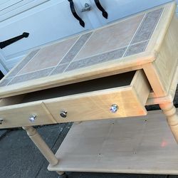 Vintage tile kitchen island