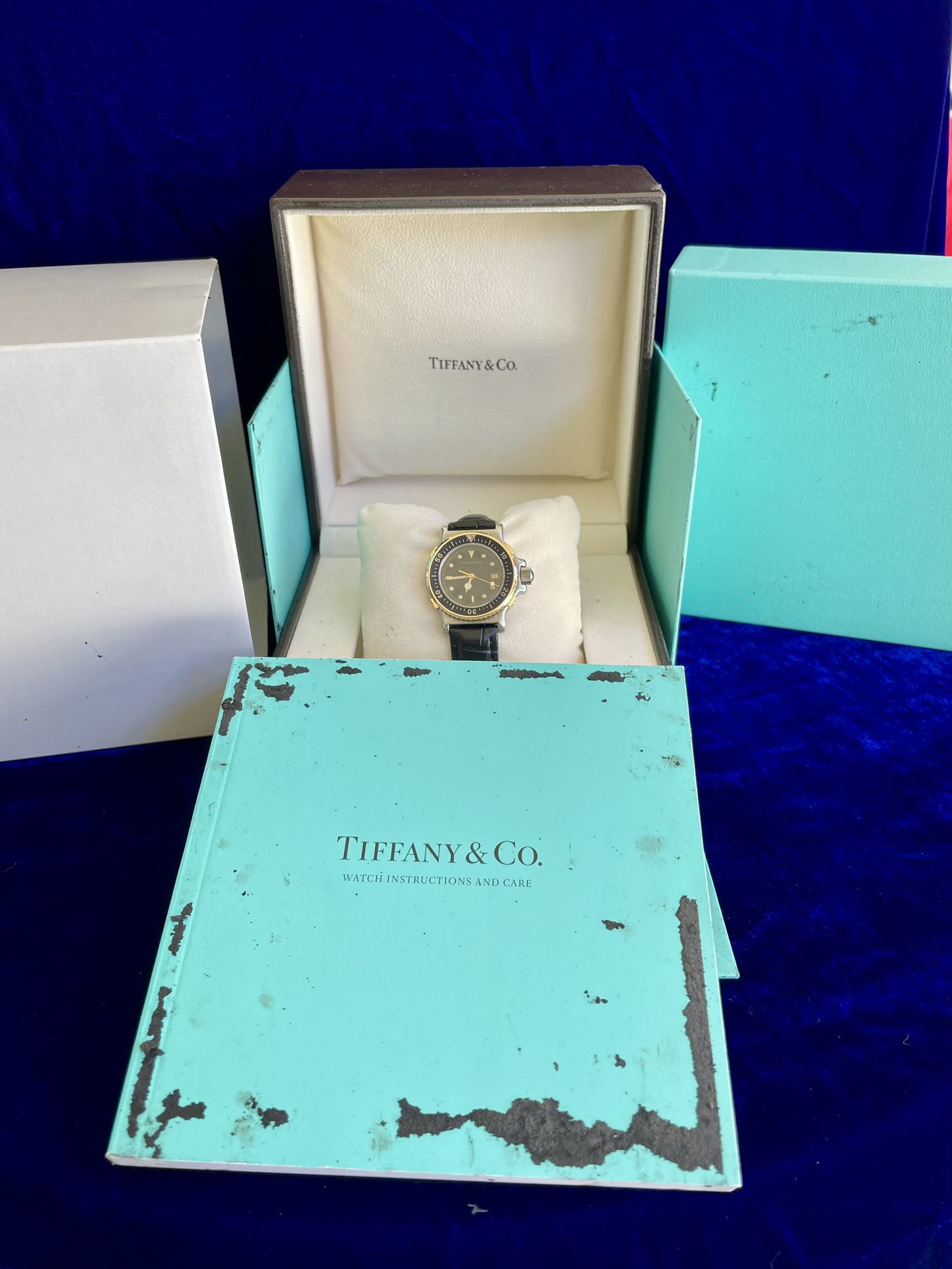 Tiffany & Co Vintage Diver Watch L0720 SS/18KY Super Mint 4 Year Warranty Box