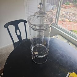 2 Gallon Glass Drink Dispenser With Ice Insert 