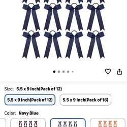 12 Pack Navy Blue Hair Bow
