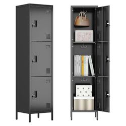 Upgraded Lockable 3 Doors Metal Lockers with for Home Office School Gym