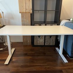 TROTTEN desk sit/stand, white, 63x311/2 - IKEA