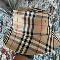 BURBERRY Checked cotton-blend twill bucket hat