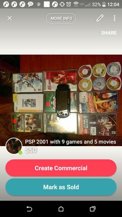 PSP with games and movies