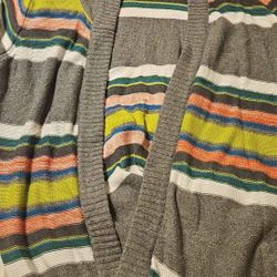 Gray Striped Cardigan