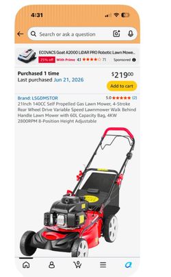 Brand new lawn mower, still in box