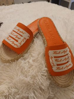 Karl Lagerfeld orange sandals size 8