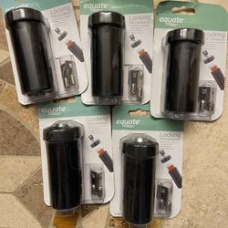 Five Equate Locking Pill Containers Brand New Two Keys Each In The Package