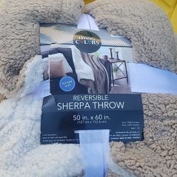 Living cors reversible Sherpq Throw 50 in x 60 in