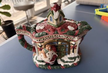 Christmas porcelain cookie jar