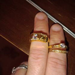 Coated Golden Wedding Rings 