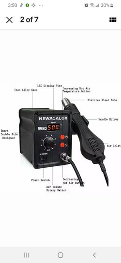 Hot Air Rework Station 500 ° C Soldering Station with Hot Air Gun Airflow Adjust