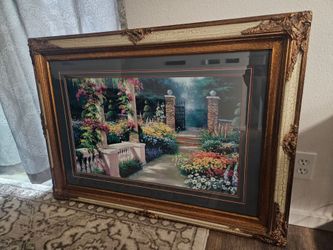 Beautiful vintage picture with gold frame