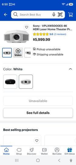 Sony VPLXW5000ES 4K HDR Laser projector