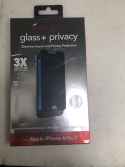 iPhone 6/6s or 7 tempered glass + privacy screen