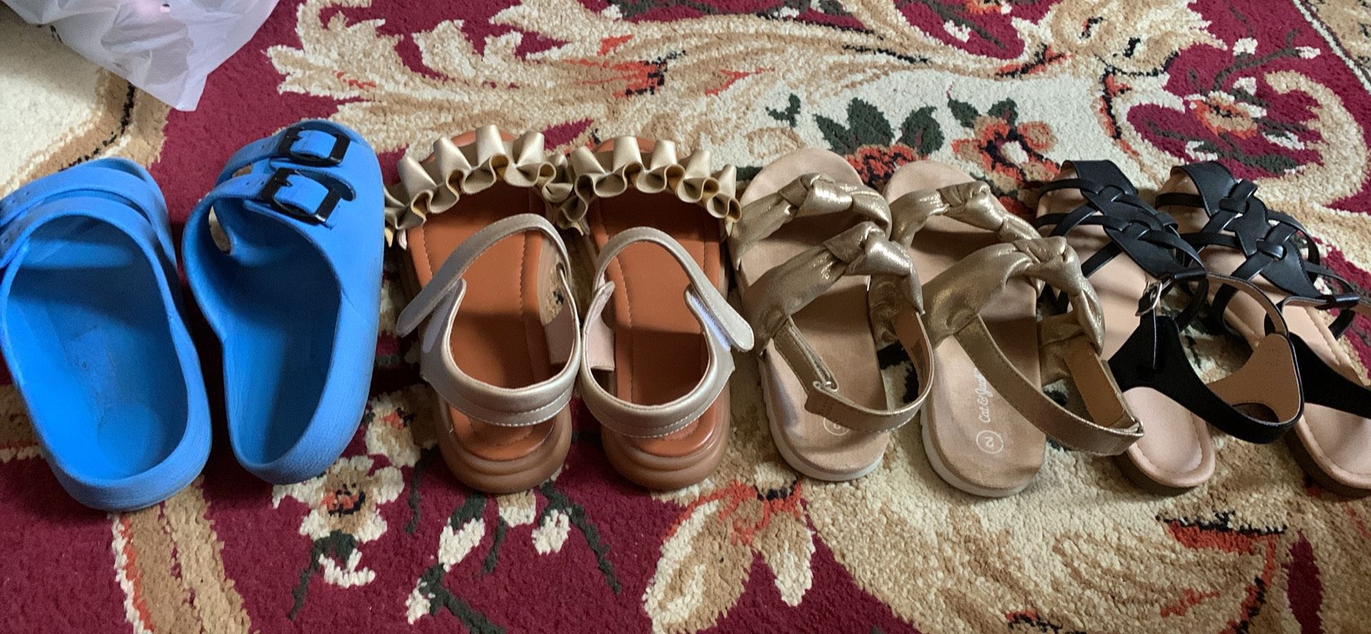 3 Pairs Girls Size 2 Sandals