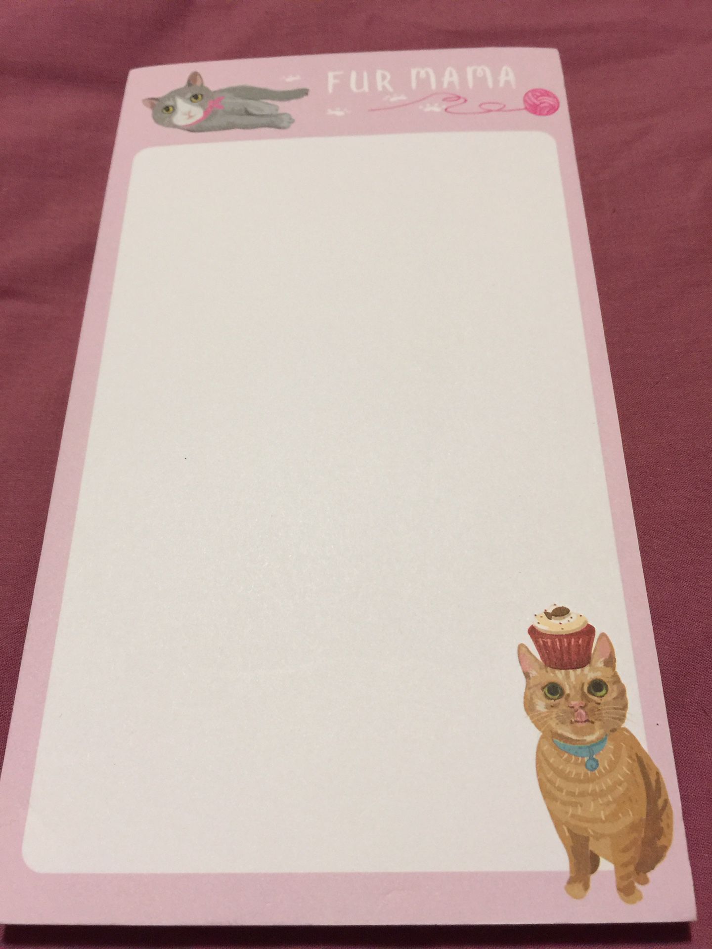 New Cute Cat Memo Pad “Fur Mama” $1.00 ***SALE PENDING ***