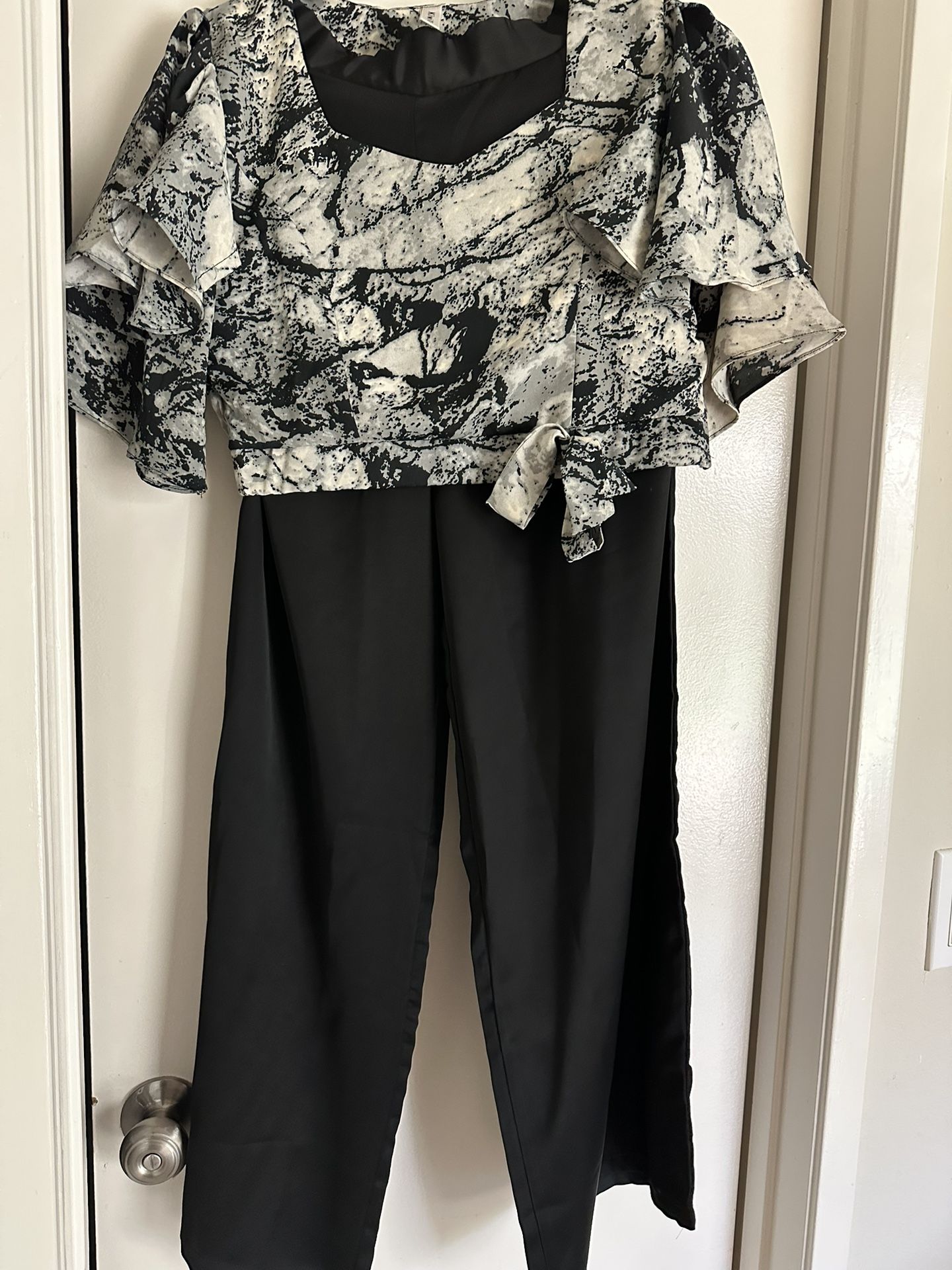 Women girls palazzo and crop top set summer clothes size L.