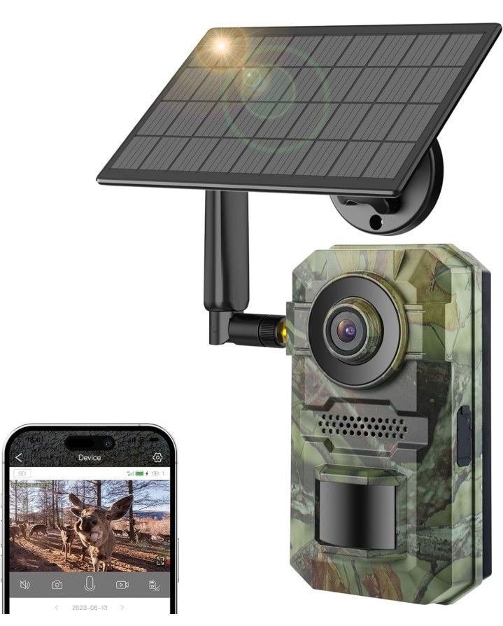 2.7K Live View Game Cameras Built in 4G LTE SIM Card Night Vision Motion Activated