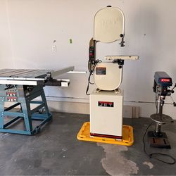 Complete Woodworking Shop Set - JET Table Saw, JET Bandsaw, & Ryobi Drill Press