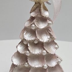 Personalized Pink Shiny Shell Tree Ornament 1A