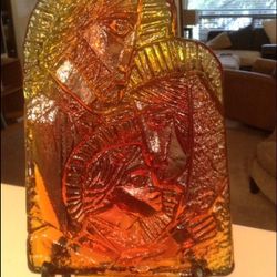 Exceptional cast glass- European. Probably 1950s