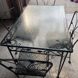 Russell Woodard, Grapevine, mid-century, outdoor table and chairs