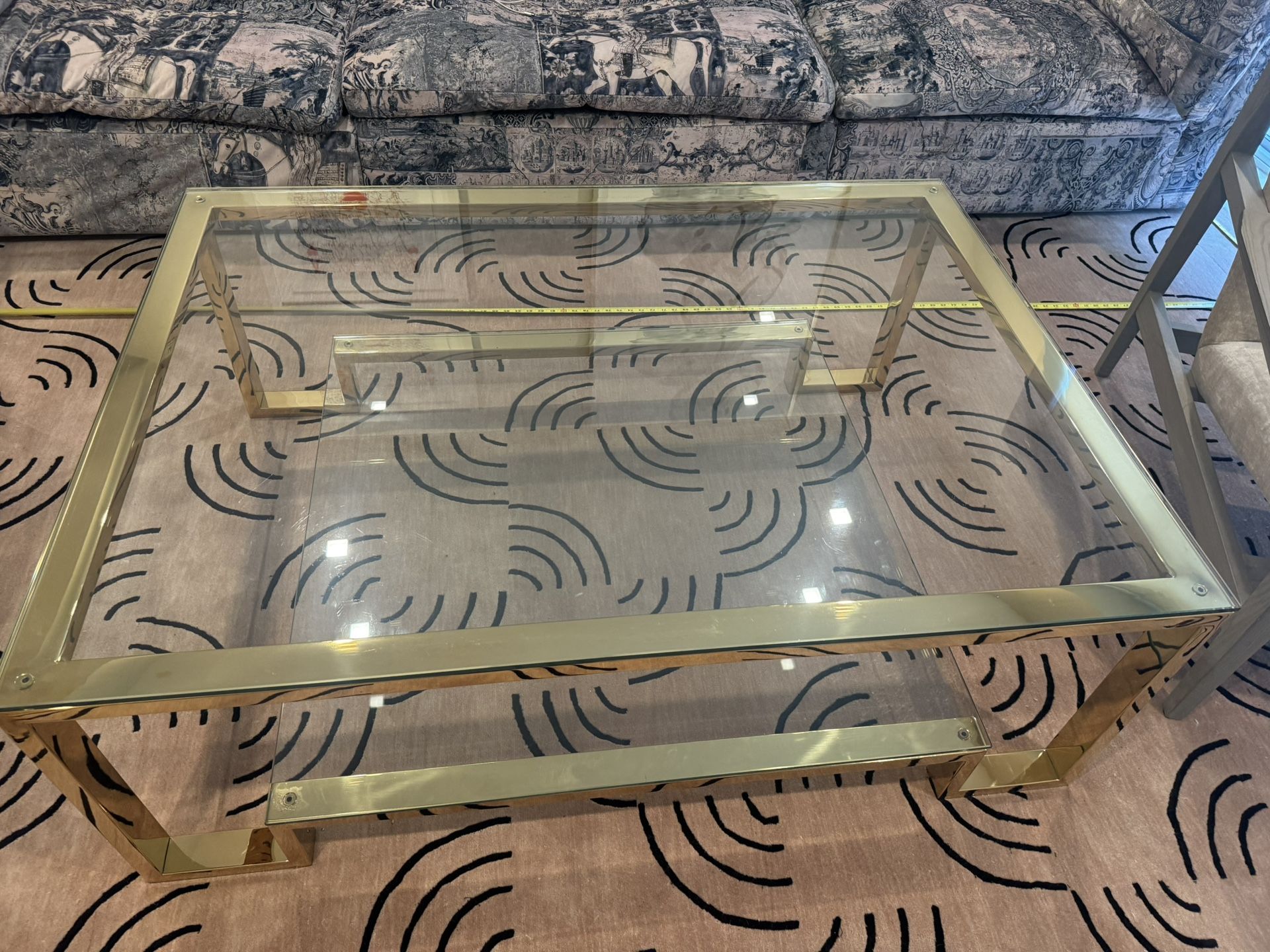 Glass And Gold Coffee Table