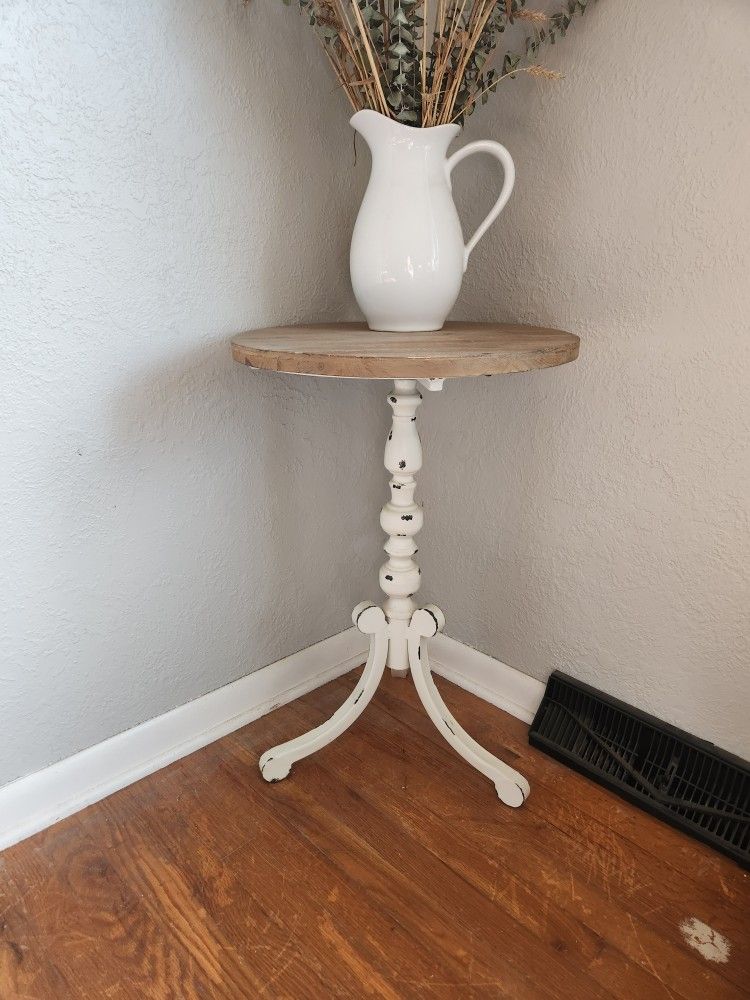Round Antique Wood Table