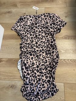 Leopard Print Ruched Mini Dress