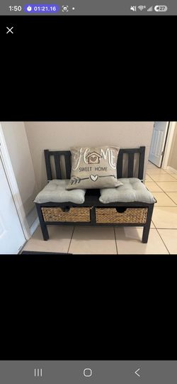 Wooden Bench with Storage