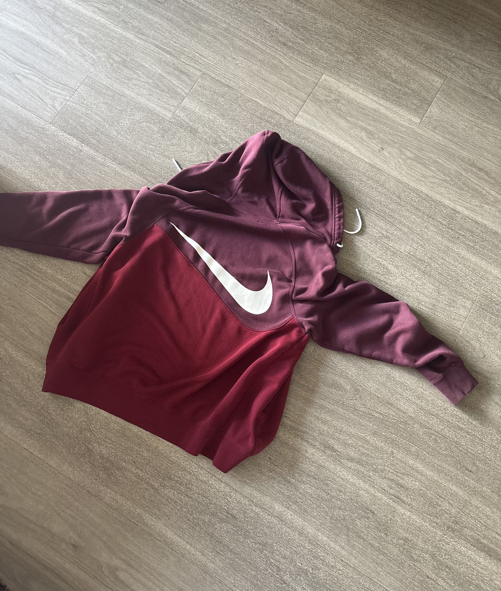 Nike Maroon Zip Up hoodie sz M