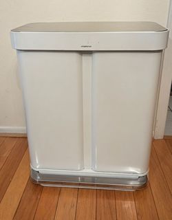 Simplehuman Dual Compartment Step Trash & Recycling Can (White)
