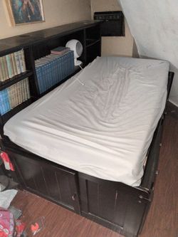 bed frame with mattress