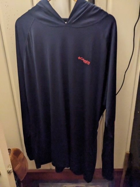Columbia PFG Hoodie LS Shirt XXL Navy NWT