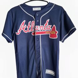 Ronald Acuna Jr. #13 Atlanta Braves MLB Youth M/L/XL Navy Alternate Player Jersey
