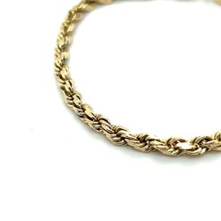 14kt Gold Solid Rope Bracelet 7” 3.2mm 8.00grams 159646 1
