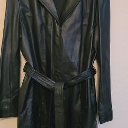 🔥Leather Trench Coat, excellent condition! No rips or tears, XL, Womens