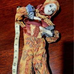 Vintage Porcelain Musical Doll Harlequin 