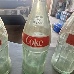 Glass Coke Bottles set of 6
