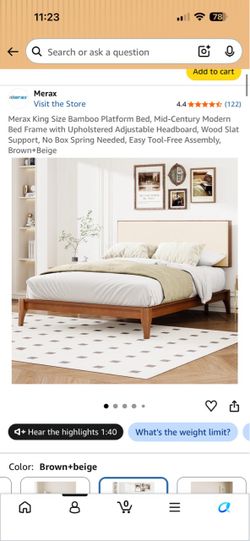 Merax King Size Bamboo Platform Bed