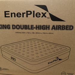 EnerPlex Air Mattress with Built-in Pump - Double Height Inflatable Mattress for Camping, Home & Portable Travel - King, 16 Inch