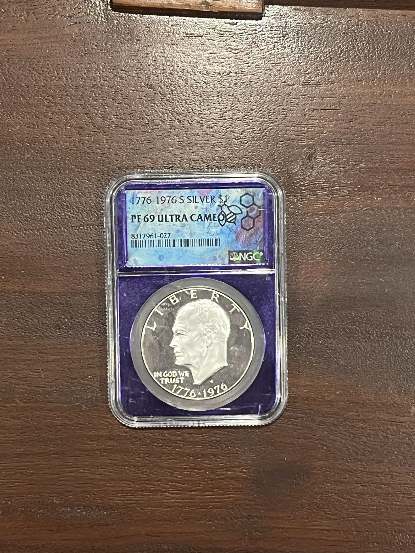 NGC PF69 ULTRA CAMEO PROOF SILVER EISENHOWER $1 Ike Dollar