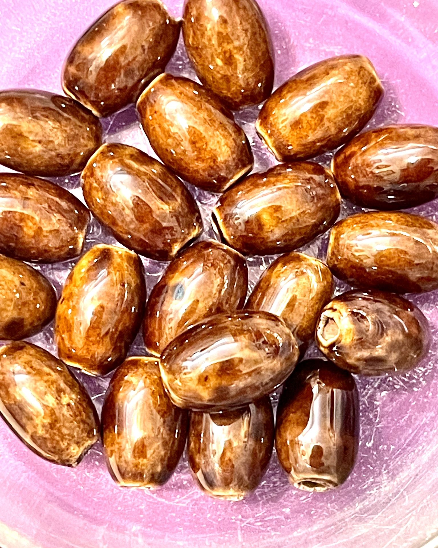 Lot Of 20 15mm Brown Beads