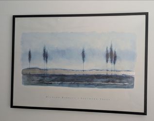 Framed (Black Wooden) Artwork Print 40" x 28" - Southern Trees by Richard Barrett