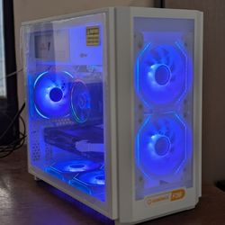 AMD Ryzen 5 7600x + AMD Radeon RX 7600 AM5 White RGB Gaming Desktop PC Computer