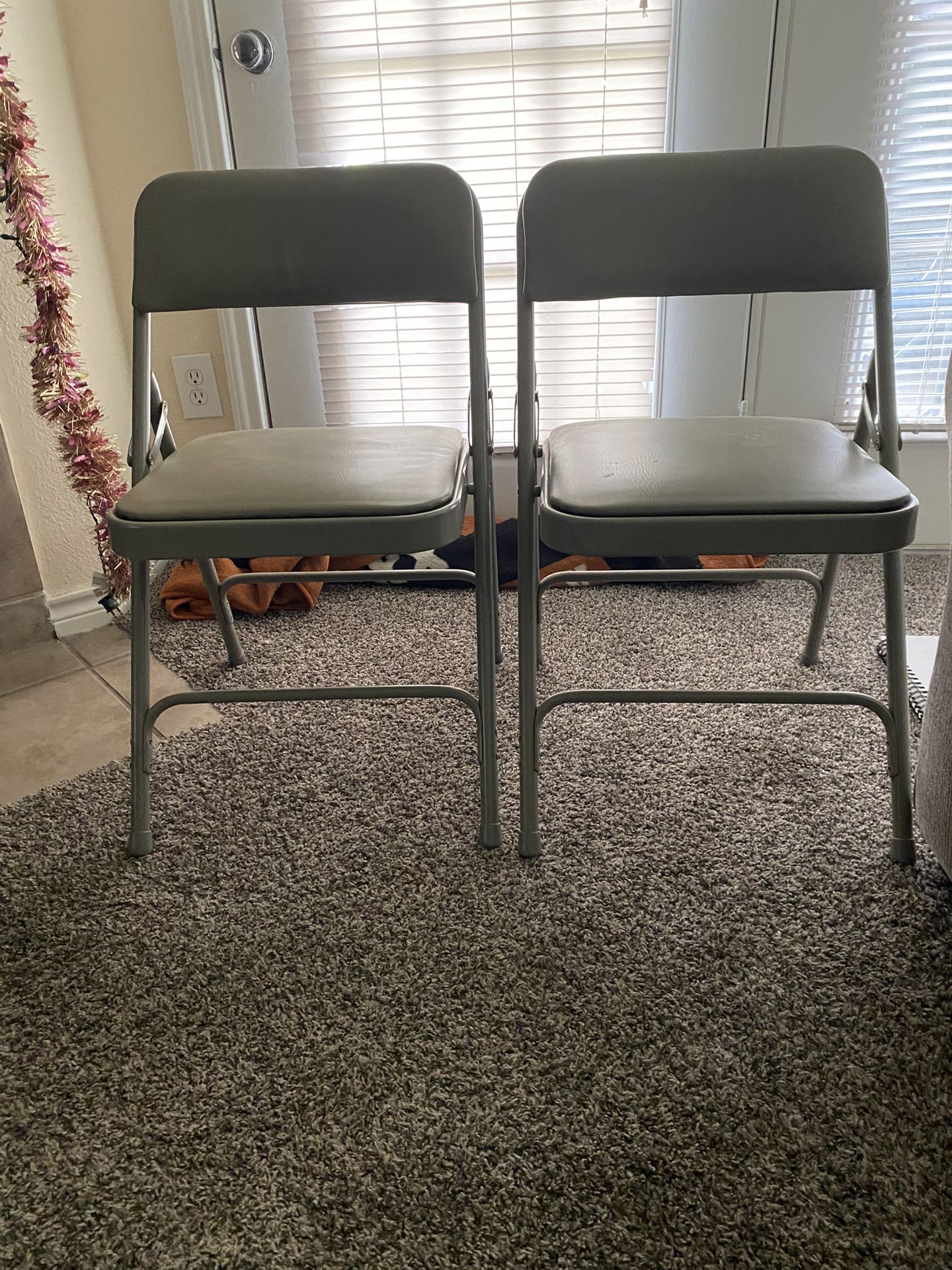 Padded Metal Folding Chairs, (2) For 40