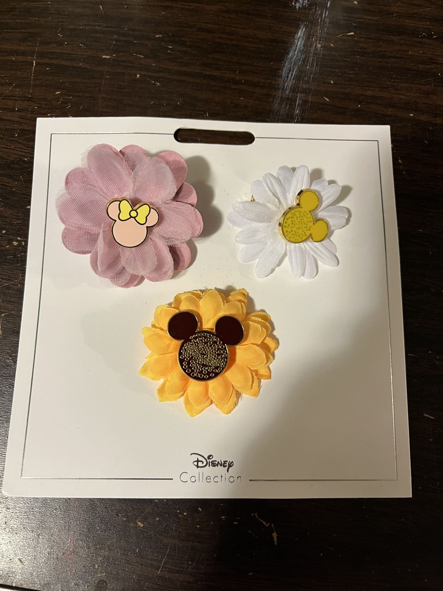 Mickey Flowers Disney Flair Brooch Pin Set