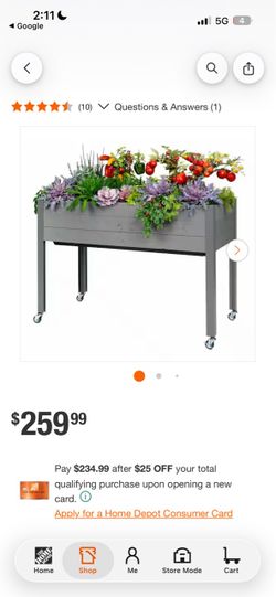 Elevated Raised Garden Bed with Wheels