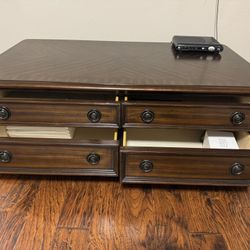 Wooden Coffee Table with Drawers